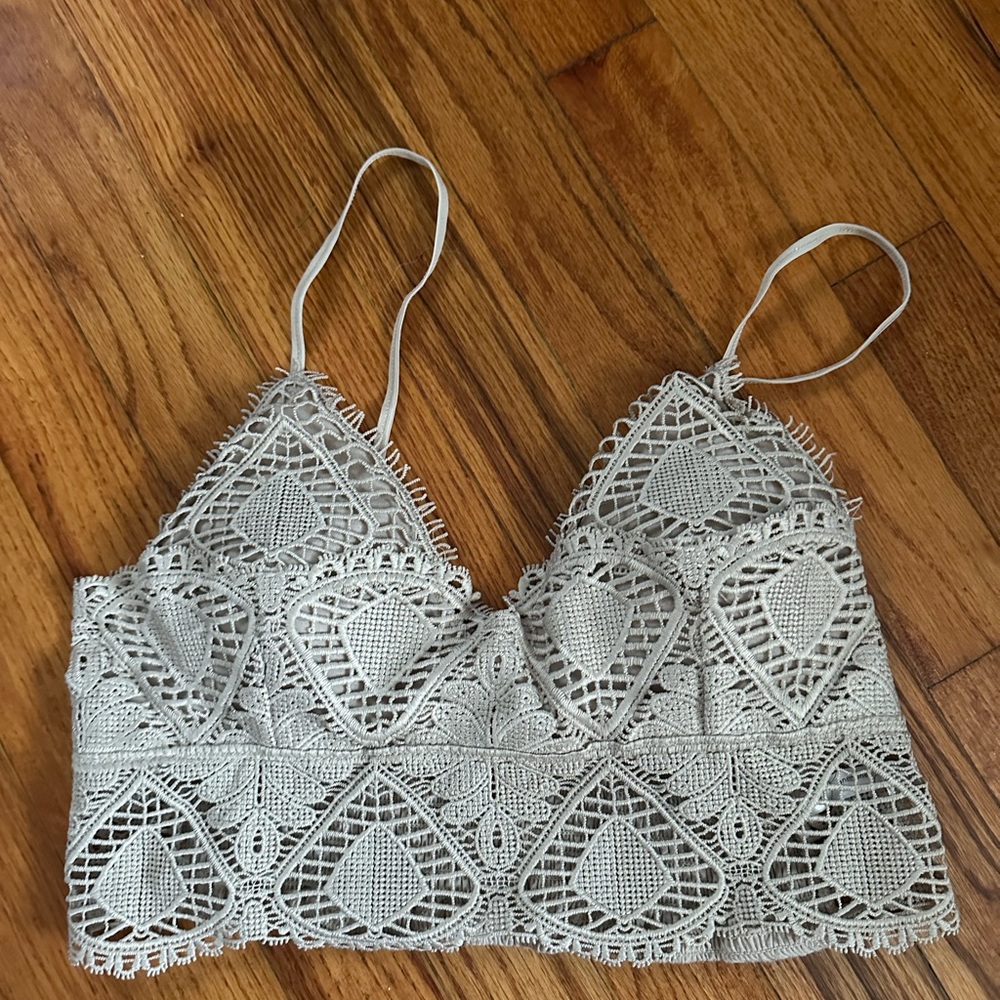 Cream Woven Crop Top
